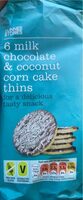 Milk chocolate and coconut corncake thins