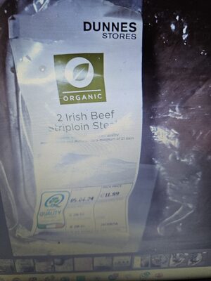 2 irish Beef strip loin steaks