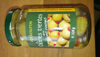 Olives vertes aux poivrons rouges
