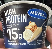 High protein strained yogurt dessert banana & peanut butter flavor