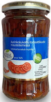 Aurinkokuivattu tomaattikuutio mausteliemessä