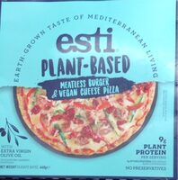 Meatless Burger & Vegan Cheese Pizza