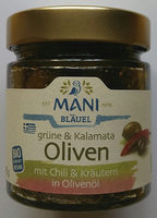 Grüne & Kalamata-Oliven mit Chili & Kräutern