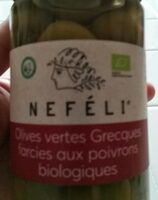 Olives vertes grecques farcies aux poivrons bio