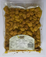 Olives vertes marinées aux herbes