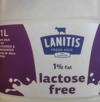 Cow milk 1% fat lactose free