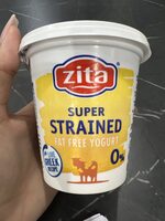 Strained fat free yogurt