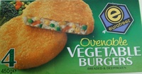 Ovenable vegetable burgers