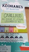 Cabillaud au poivre et citron, légumes et riz