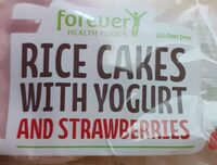 Rice cakes with yogurt and strawberries