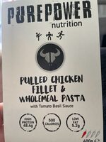 Pulled Chicken Fillet & Wholemeal Pasta with a Tomato & Basil Sauce