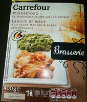Carrefour Langue de Boeuf Sauce Madère & Purée aux Épinards