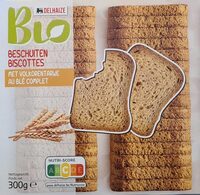 Biscottes bio au blé complet 96%