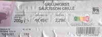 Grillworst Saucisson grillé