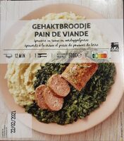 Pain de viande épinard à la crème et purée de pomme de terre