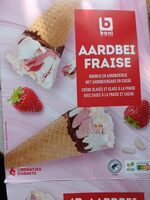 Ijsjes vanille en aardbei