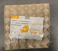 30 oeufs brun poules au sol