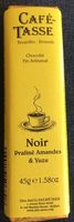Chocolat fin artisanal noir praliné amandes et yuzu