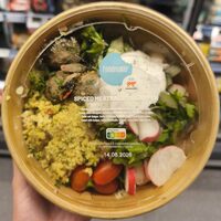 Spiced meatballs labneh