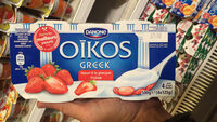 Oîkos Greek Auf einer Erdbeer-Schicht
