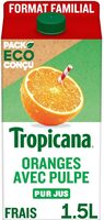Tropicana Pure premium oranges pressées avec pulpe format familial 1,5 L