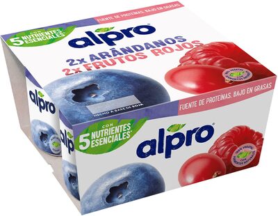 Especialidad vegetal de soja arándanos y frutos rojos