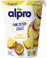 Alpro Soja-Joghurtalternative Ananas Passionsfrucht ohne Zuckerzusatz, 400g, gekühlt, vegan
