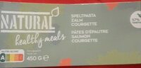 Pâtes d'épeautre saumon courgette