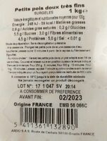 Petits pois doux très fins