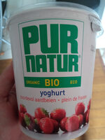 Bio yoghurt boordevol aardbeien