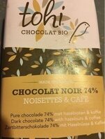 Chocolat Bio Noir 74% Noisettes & Café
