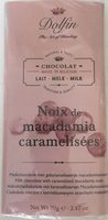 Tablette de chocolat au Lait et Aux Noix De Macadamia Caramelisees, Dolfin