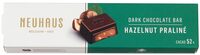 Dark chocolate bar hazelnut praliné