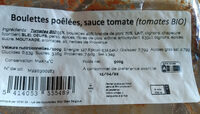 Boulettes poêlées, sauce tomate