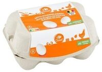 Oeufs blancs de poules élevées au sol
