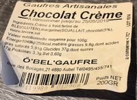 Gaufres artisanales chocolat creme
