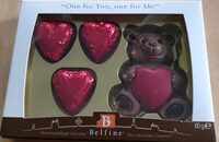 Chocolate bear and hearts