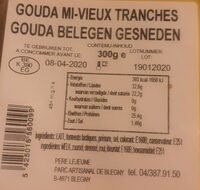Gouda mi-vieux tranches