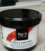 Pâte à tartiner chocolat noir et cacahuètes