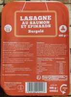 Lasagnes au saumon et épinards surgelés