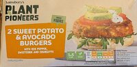 Sweet potato and avocado burger