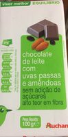 Chocolate de leite com uvas passas e amendoas