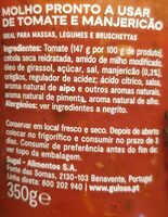 Pronto a Usar Molho Tomate e Manjericão