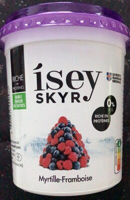 Skyr sans lactose à la myrtille et à la framboise