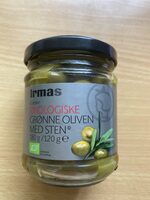 Økologiske grønne oliven med sten