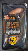 Grove pølser med 97% kød og stegt bacon