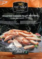 Roasted chicken fillet in strips