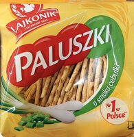 Pretzel sticks with onion flavour.
