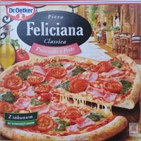 Pizza z szynką i sosem pesto, głęboko mrożona.