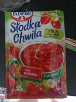 KISIEL z kawałkami owoców smak poziomka